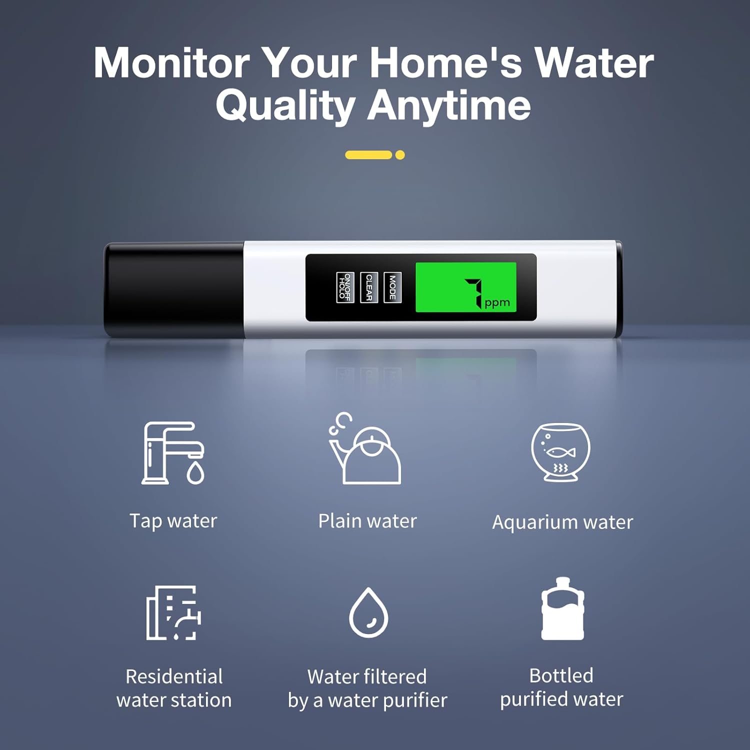 4 in 1 Tds Meter Digital Water Tester - Accurate and Reliable TDS EC & Temp(°C,°F) Meter - 0-9990ppm - Professional Testing for Drinking Water, RO/DI System, Aquariums etc